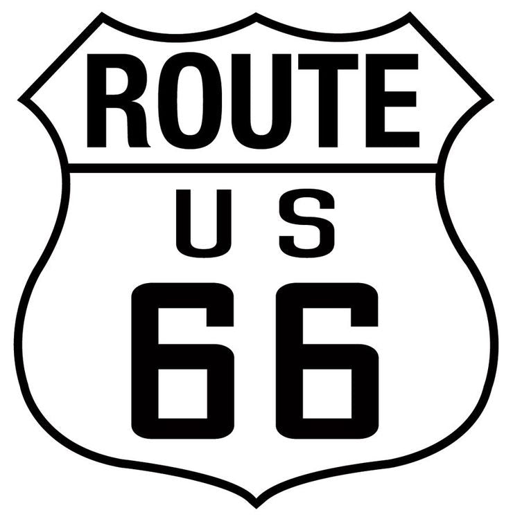 Signs 4 Fun STKR34 Route 66 Highway Shield Sticker, Black