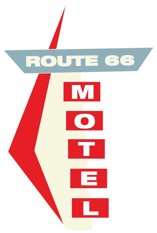 Signs 4 Fun STKR38 Route 66 Motel Sign Large Sticker, Red