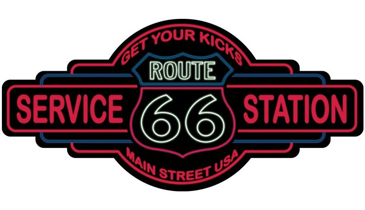 Signs 4 Fun STKR40 Route 66 Service Station Sticker, Black