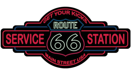 Signs 4 Fun STKR40 Route 66 Service Station Sticker, Black