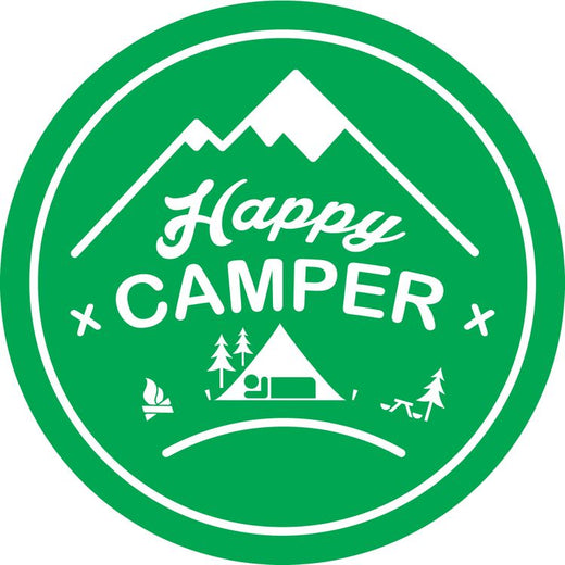Signs 4 Fun STKU24 Happy Camper Large Sticker, Green