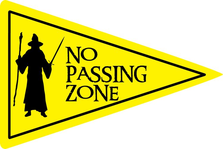 Signs 4 Fun STKU25 No Passing Zone Large Sticker, Yellow