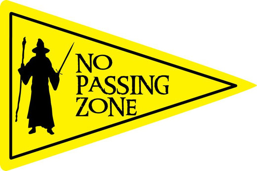Signs 4 Fun STKU25 No Passing Zone Large Sticker, Yellow