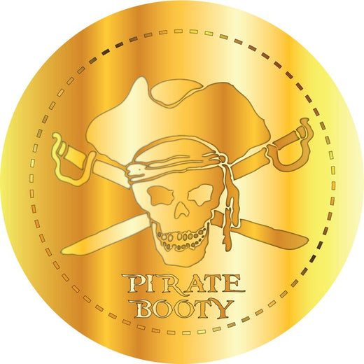 Signs 4 Fun STKU26 Gold Pirate Treasure Piece Large Sticker, Yellow
