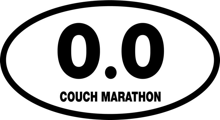 Signs 4 Fun STKU30 Couch Marathon Oval Large Sticker, Black