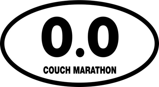 Signs 4 Fun STKU30 Couch Marathon Oval Large Sticker, Black