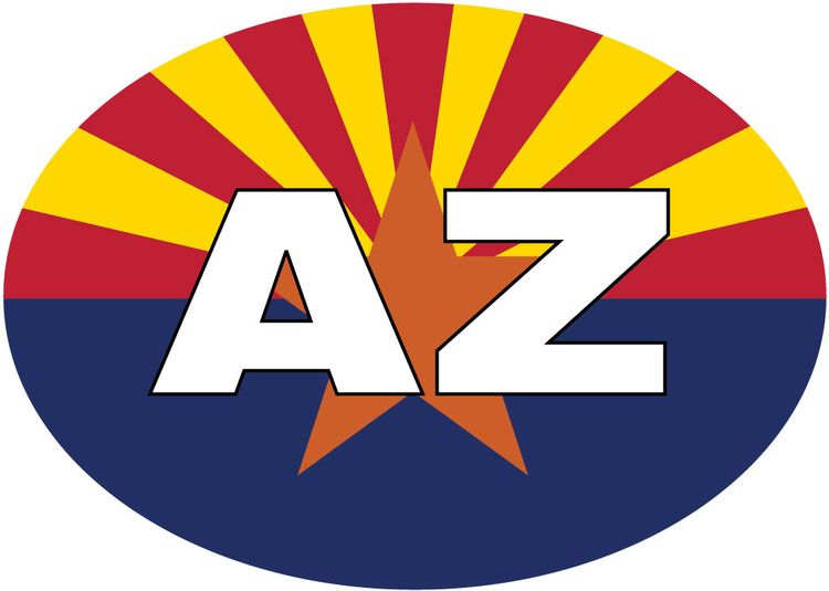 Signs 4 Fun STSAZ01 Arizona Flag Small Sticker, Blue
