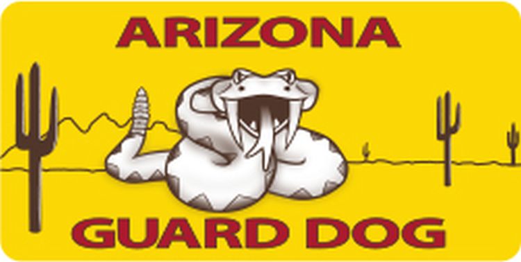 Signs 4 Fun STSAZ04 AZ Guard Dog Sm Sticker, Yellow