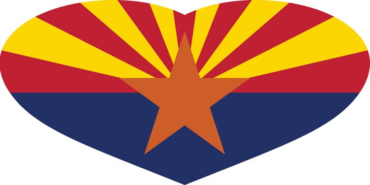 Signs 4 Fun STSAZ10 Arizona Flag Heart Sticker, Blue