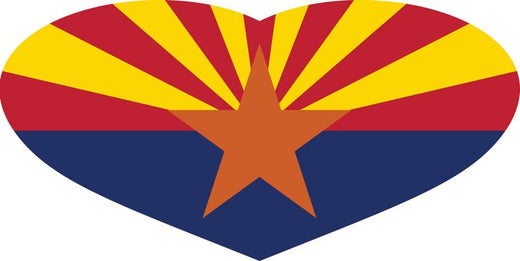 Signs 4 Fun STSAZ10 Arizona Flag Heart Sticker, Blue