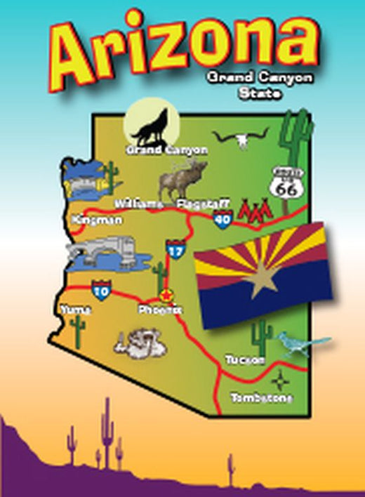 Signs 4 Fun STSAZ21 AZ Map Sm Sticker, Green