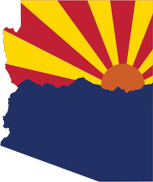 Signs 4 Fun STSAZ59 AZ Flag with Mountains Sm Sticker, Blue