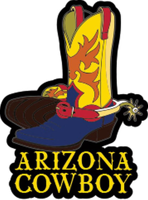 Signs 4 Fun STSAZ61 AZ Cowboy Sm Sticker, Yellow