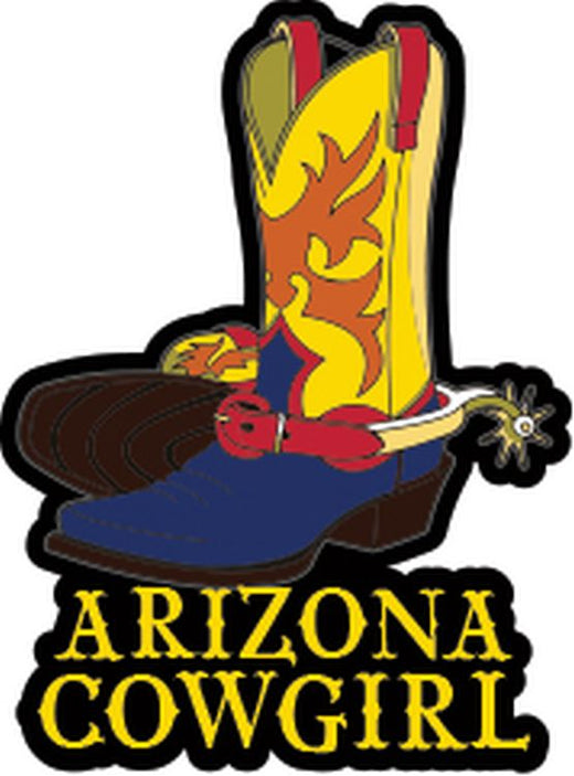 Signs 4 Fun STSAZ62 AZ Cowgirl Sm Sticker, Yellow