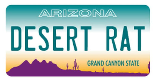 Signs 4 Fun STSAZ63 AZ Plate Desert Rat Sm Sticker, Blue