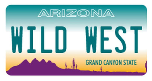 Signs 4 Fun STSAZ66 AZ Plate Wild West Sm Sticker, Green