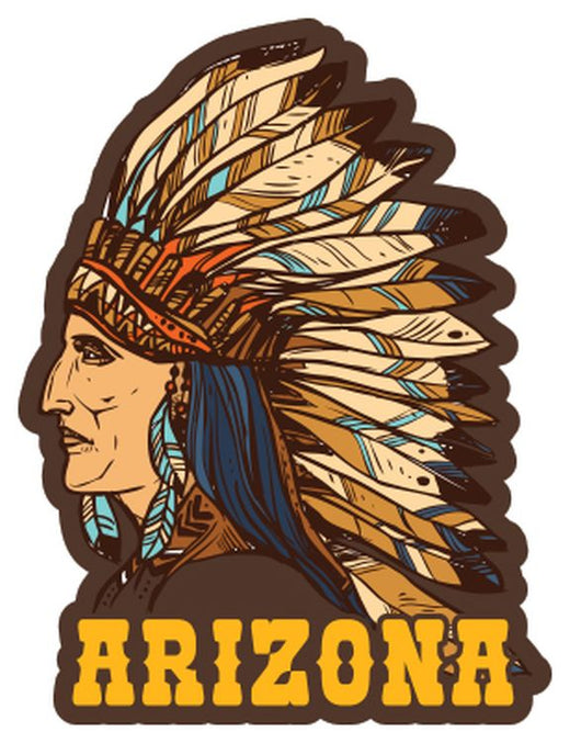 Signs 4 Fun STSAZ87 AZ Native American Sm Sticker, Brown