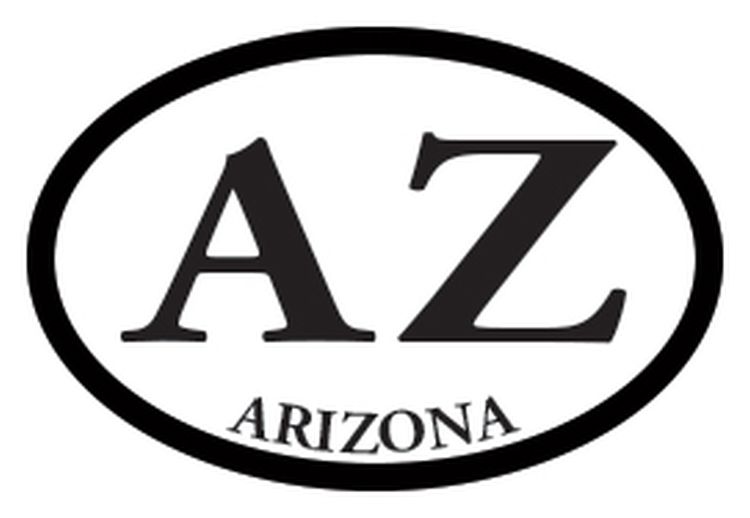 Signs 4 Fun STSAZ92 AZ Oval B&W Sm Sticker, Black