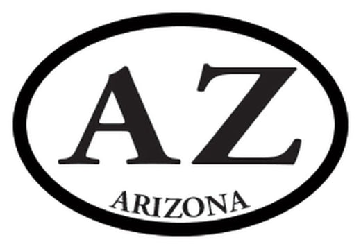 Signs 4 Fun STSAZ92 AZ Oval B&W Sm Sticker, Black