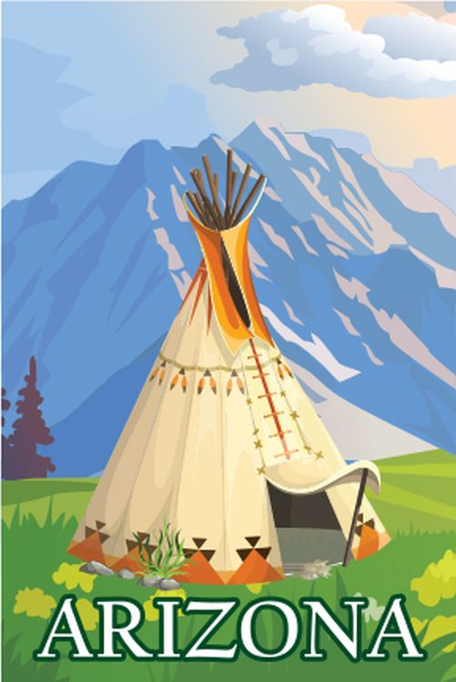 Signs 4 Fun STSAZ98 AZ Tee Pee Sm Sticker, Blue