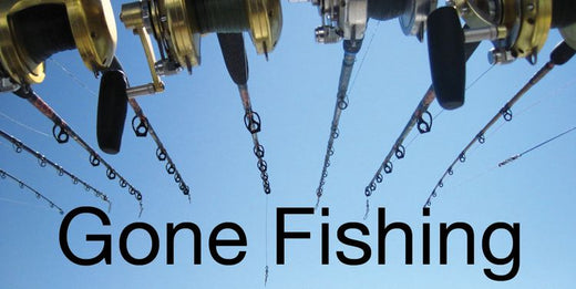 Signs 4 Fun STSCA16 Gone Fishing Sticker, Blue