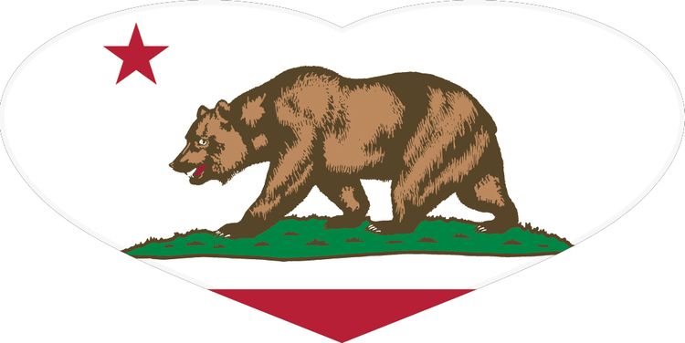 Signs 4 Fun STSCA18 CA Flag Heart Sticker, Brown