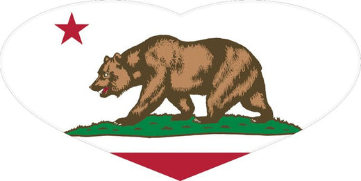 Signs 4 Fun STSCA18 CA Flag Heart Sticker, Brown