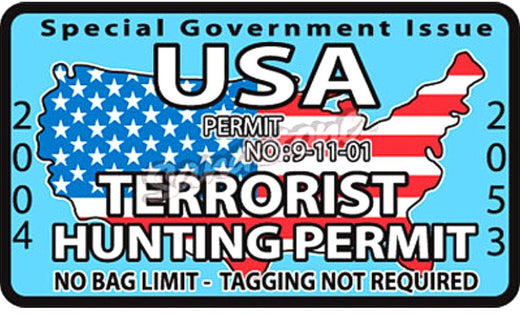 Signs 4 Fun STSM19 Terrorist Small Sticker, Blue