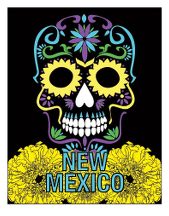 Signs 4 Fun STSNM01 NM Sugar Skull Sm Sticker, Yellow
