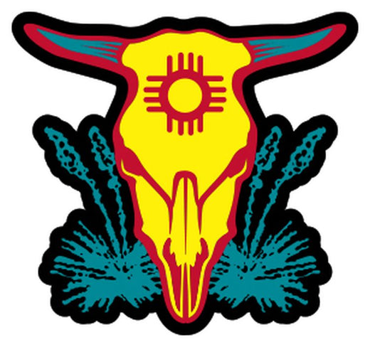 Signs 4 Fun STSNM55 NM Skull with Agave Sm Sticker, Yellow