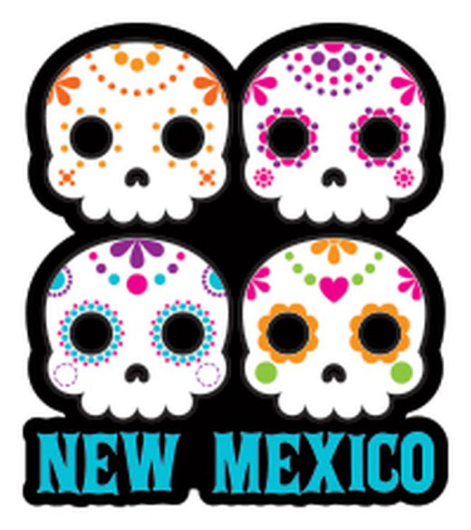 Signs 4 Fun STSNM57 NM Sugar Skull Stack Sm Sticker, Blue