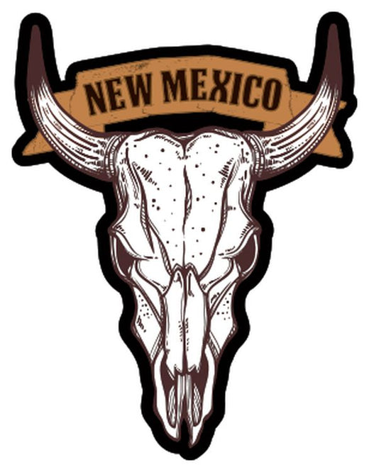 Signs 4 Fun STSNM58 NM Cattle Skull Sm Sticker, Brown