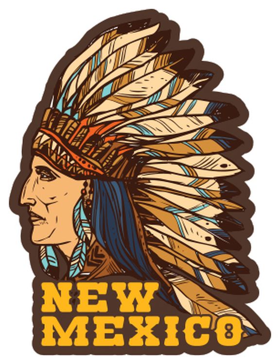 Signs 4 Fun STSNM60 NM Native American Sm Sticker, Brown