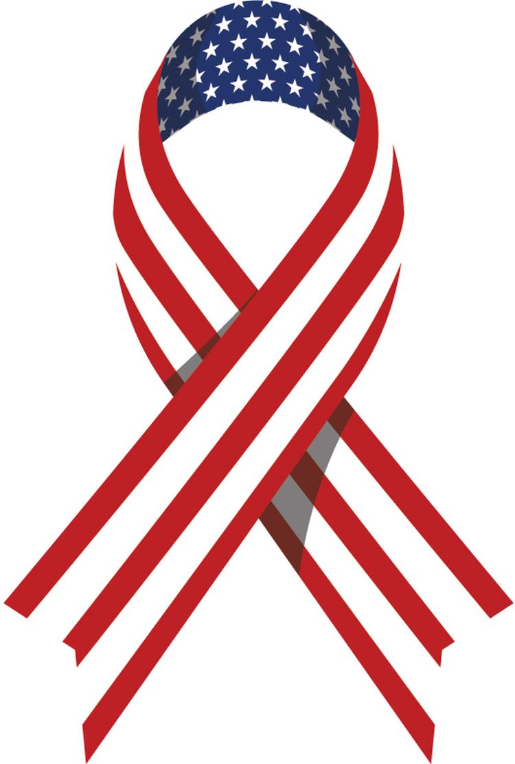 Signs 4 Fun STSP21 US Flag Ribbon Sticker, Red