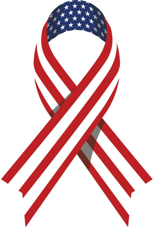 Signs 4 Fun STSP21 US Flag Ribbon Sticker, Red