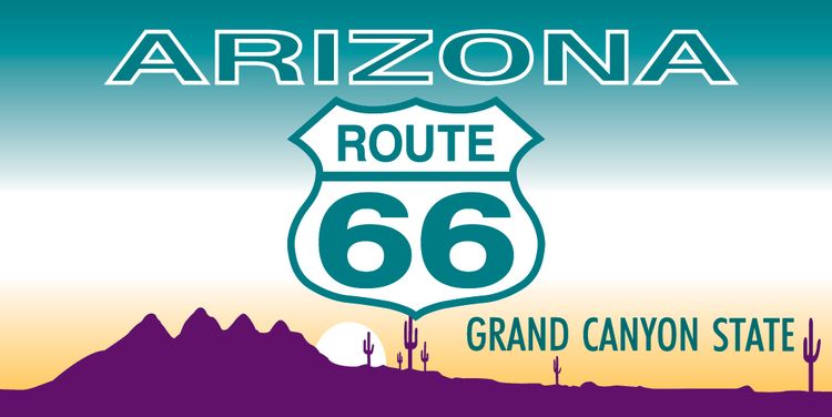 Signs 4 Fun STSR03 Route 66 AZ Plate-Modern Sticker, Blue