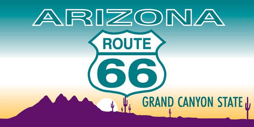 Signs 4 Fun STSR03 Route 66 AZ Plate-Modern Sticker, Blue