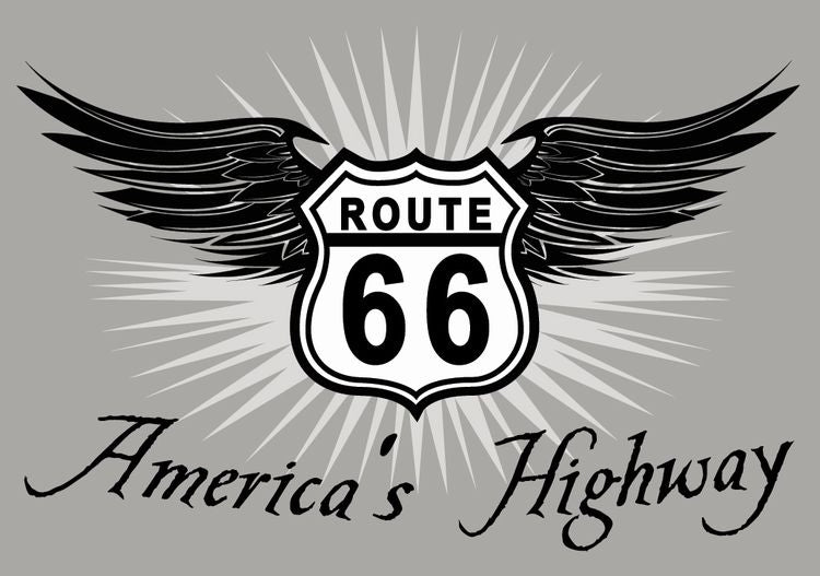Signs 4 Fun STSR08 Route 66 America's Highway Small Sticker, Black