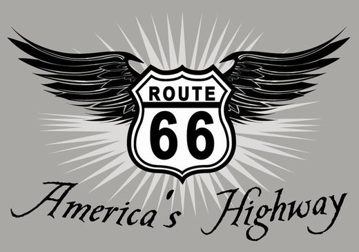 Signs 4 Fun STSR08 Route 66 America's Highway Small Sticker, Black