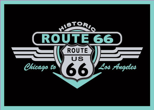 Signs 4 Fun STSR09 Route 66 Turquiose Small Sticker, Black