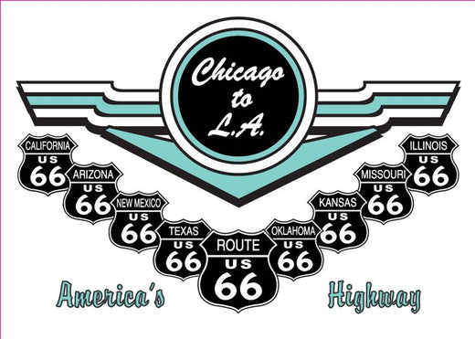 Signs 4 Fun STSR23 Route 66 Shields V Small Sticker, Blue