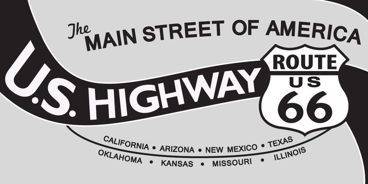 Signs 4 Fun STSR28 Route 66 US Highway Main St Sticker, Black