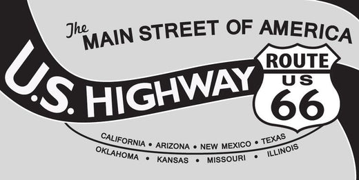 Signs 4 Fun STSR28 Route 66 US Highway Main St Sticker, Black