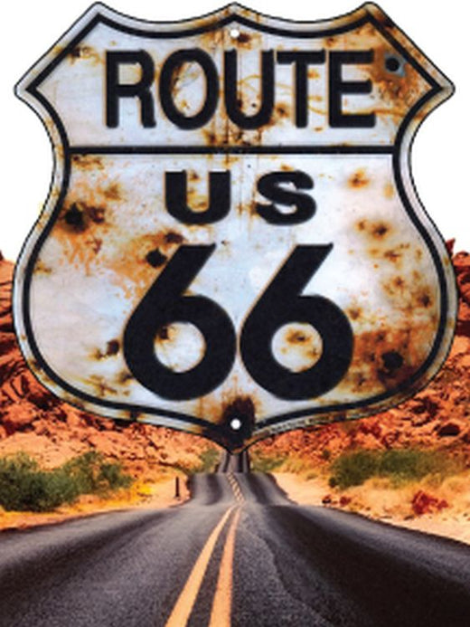 Signs 4 Fun STSR33 Route 66 Bullet Hole Shield Small Sticker, Brown