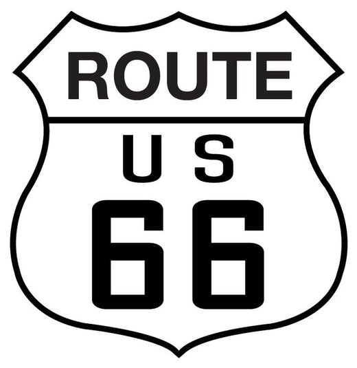 Signs 4 Fun STSR34 Route 66 US HWY Shield Small Sticker, Black