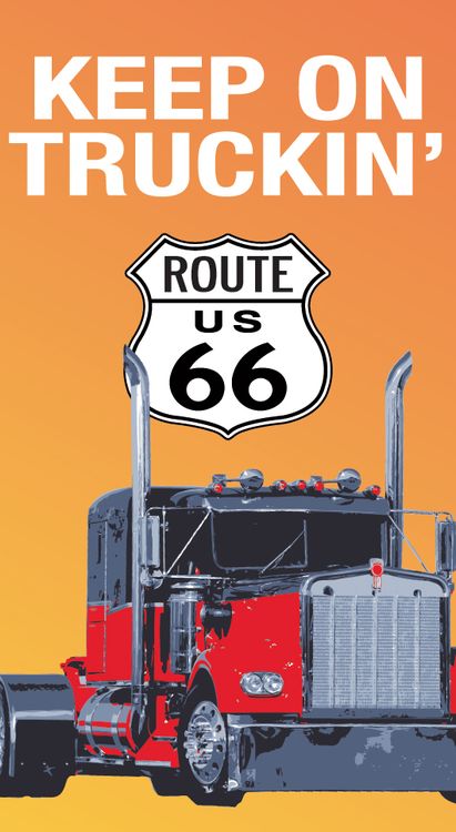 Signs 4 Fun STSR46 Route 66 Keep Truckin' Sticker, Orange