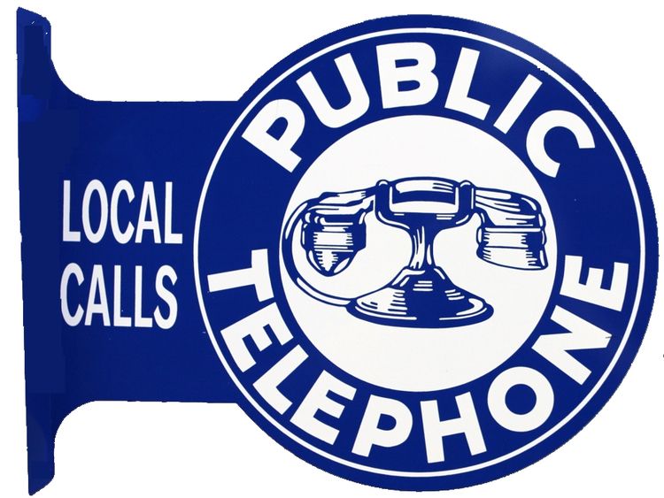 Signs 4 Fun SYF4 Telephone Flange Sign, Blue
