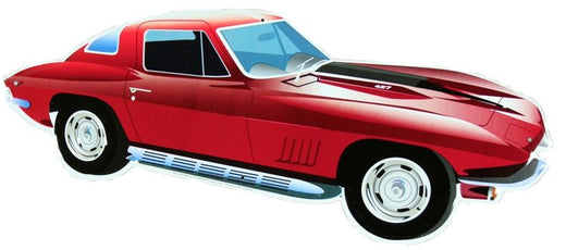 Signs 4 Fun SYM640 Corvette 1967 Die Cut Sign, Red