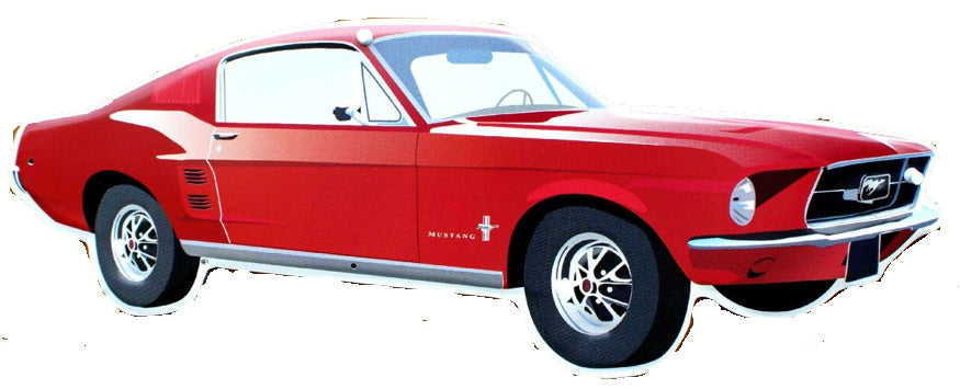 Signs 4 Fun Mustang Die Cut Sign, Red Aluminum, Wall Mount