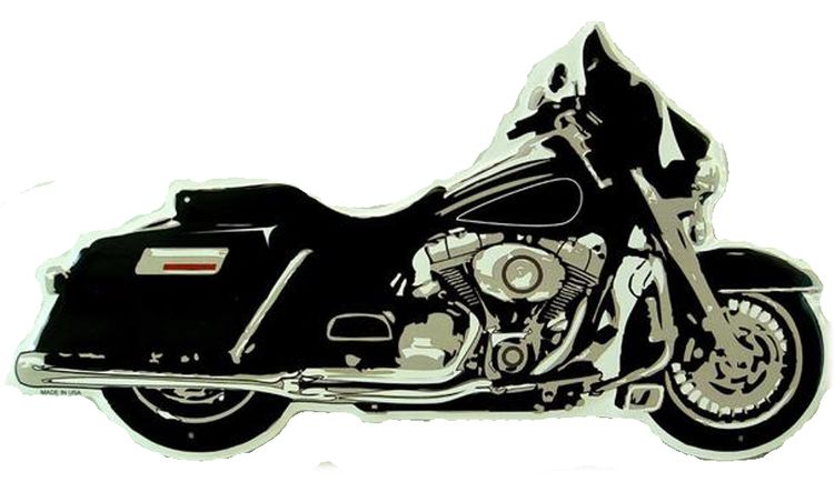 Signs 4 Fun SYMC Motorcycle Die Cut Sign, Black